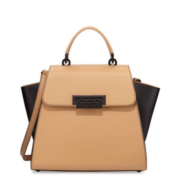 ZAC Zac Posen Earths Colorblock Leather Tote Camel - Picture 1 of 8